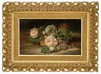 C T Wilson, Still Life with Roses, Oil on canvas