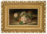 C T Wilson, Still Life with Roses, Oil on canvas