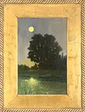 William P Bodfish, Twilight Moon, Oil on board