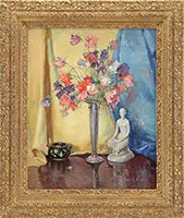 James King Bonnar, Colorful Still Life, Oil on canvasboard