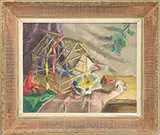 Thomas Mueller Dietrich, Still Life with Birdcage, Oil on canvas