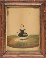 Emma Jones, Girl with Recently Picked Flowers, Watercolor