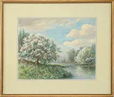 William Frederick Paskell, Three Woodland Landscape Works, Watercolors