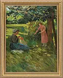 Joannès Chaleyé, Les Femmes Rentrant Ou Jardin, Oil on wood panel