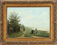 Maurits Constantijn Lapidoth, Morning Along the Coast, Oil on canvas
