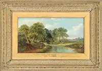 John Mundell, Pair of Landscapes: “Near Norwich” and “The River Stour, Oil on canvas