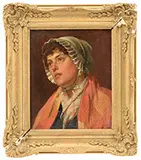 William Morison Wyllie, Portrait of a Peasant Girl, Oil on canvas