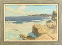 Beda Zel Angle, Rocky Coastline, Oil on masonite