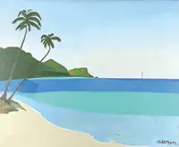 Ralph Toch Mayer, Hawaii Shoreline, Oil on canvas
