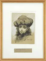 Louis Doyle Norton, Two Works, 1) “A Little Flirt” Charcoal