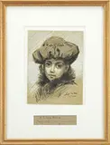 Louis Doyle Norton, Two Works, 1) “A Little Flirt” Charcoal