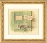 Rimsky, Better a Margin for Profit Than an Alibi for Loss, Watercolor & paper (attached over the watercolor)
