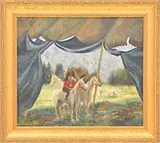 Mizzy, Outside the Circus Tent, Oil on canvas