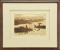 Brett James Smith, Hunters at Dusk, Etching