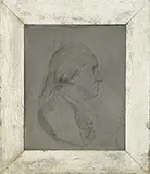Charles Calverley, Cast Metal Bust of George Washington After Houdon, Cast metal profile view bust relief of George Washington