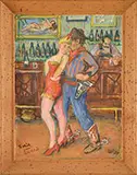 Waldo Peirce, Gunslinger and Floozy in Saloon