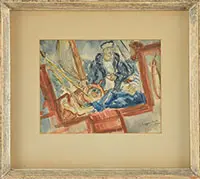 Osgood Nickerson at the Wheel by Waldo Peirce, Watercolor on paper, sold Aug 2013