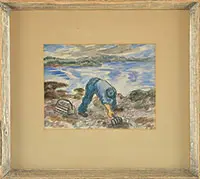 Clamdigging by Waldo Peirce, Watercolor on paper, sold Aug 2013