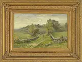 Albert Babb Insley, A Lane Among Rolling Hills, Oil on wood panel