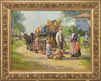Abbott Fuller Graves, Yankee Peddler, Oil on canvas