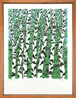 Birches by Neil Welliver, Silkscreen on paper, sold Aug 2013