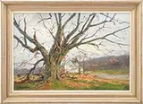 Paul Strisik, Late Fall Landscape, Oil on canvas