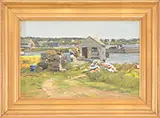 Tom Hughes, Fish House, Beal’s Island, Oil on panel