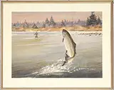 Wayne Davis, Salmon Fishing, Watercolor on paper