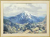 Mt by Laurence Philip Sisson, FUJI REVISITED”. Oil on Masonite, sold Aug 2013