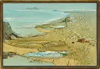 Laurence P. Sisson, Coastal Maine Beach, Oil on Masonite