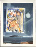 Laurence Philip Sisson, Twilight Pinball Reflection, Watercolor on paper