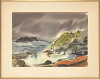 Laurence Philip Sisson, Stormy Coast, Watercolor on paper