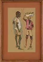 Laurence P. Sisson, Island Boys, Watercolor and ink