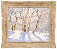 Ivan Fedorovich Choultse, Shimmering Trees in Winter, Oil on canvas
