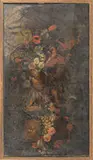 Unsigned, Still Life with Flowers & Statues, Oil on canvas
