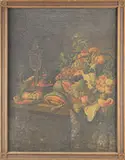 Unsigned, Still Life of Fruit & Flowers with Pokal, Oil on canvas