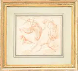 Unsigned, Two Cupids, Red chalk on paper