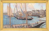 Christopher Blossom, Arthur James Departing from Gloucester Harbor, Oil on canvas