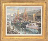 Donald Allen Mosher, Gloucester Trawlers, Oil on canvas
