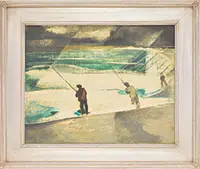 Vernon Smith, Bass Fisherman, Oil on Masonite