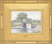 Henry Hammond Ahl, The Old Bridge, Ipswich, Mass, Oil on board