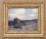 George M. Bruestle, Connecticut Landscape, Oil on board