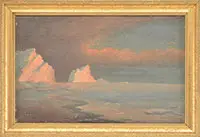 William Bradford, Sketch of Icebergs, Oil on canvas