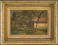 Edwin Lord Weeks, French Farm, Oil on canvas