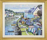 Howard Behrens, Normandy Village, Oil on canvas