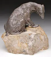 Unsigned, Bear on Ice Flow, Bronze and Quartz Crystal