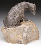 Unsigned, Bear on Ice Flow, Bronze and Quartz Crystal