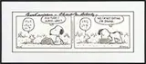 Charles M. Schulz, Peanuts Cartoon with Snoopy and Woodstock, Ink on paper