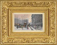 Paris Street in Front of the Madeleine by Eugène Galien-Laloue, Watercolor/Gauche on paper, sold Aug 2013