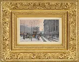 Eugène Galien-Laloue, Paris Street in Front of the Madeleine, Watercolor/Gauche on paper